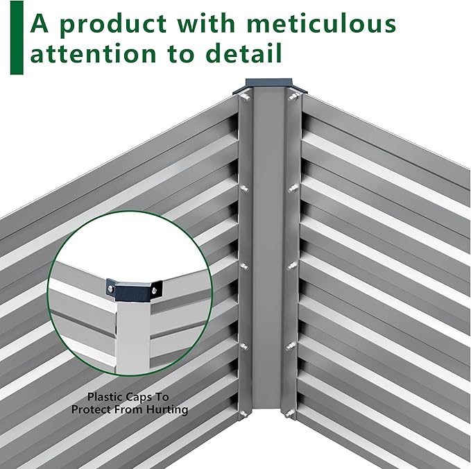 6x3x2FT Galvanized Raised Garden Bed Kit, Vegetable Plant Boxes-Rectangle Metal - Image 7