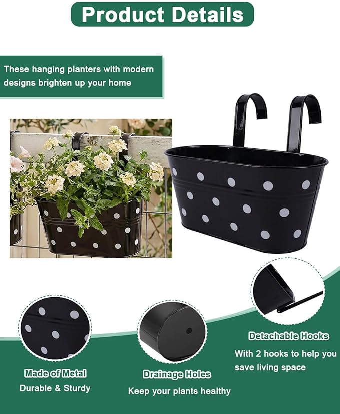 Metal Railing Planters for Outdoor Plants - Image 3