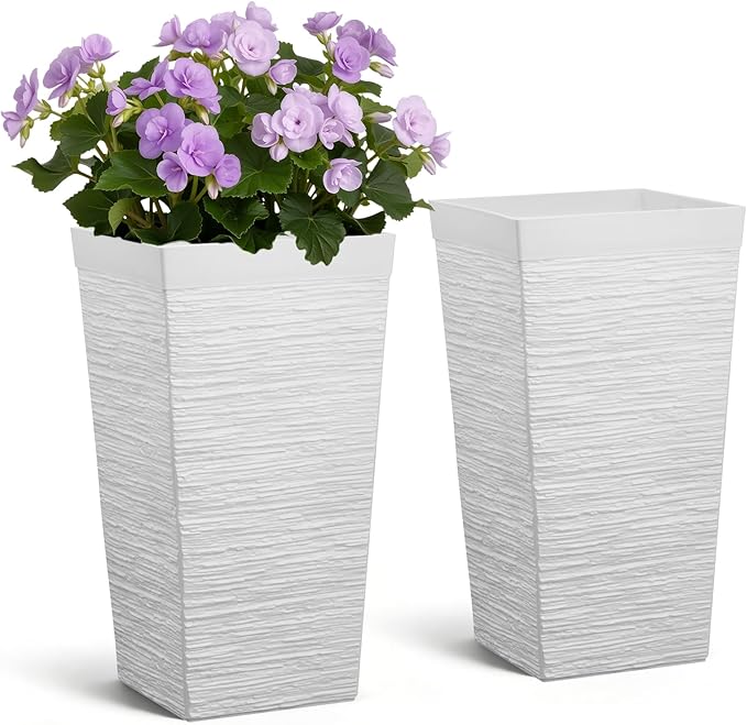 VEVOR Set of 2 Tall Planters for Outdoor Plants 23 inch, Modern Planters for by VEVOR