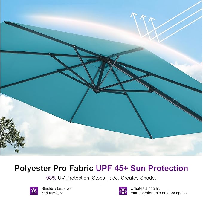 PURPLE LEAF 10 Feet Cantilever Umbrella - Image 5
