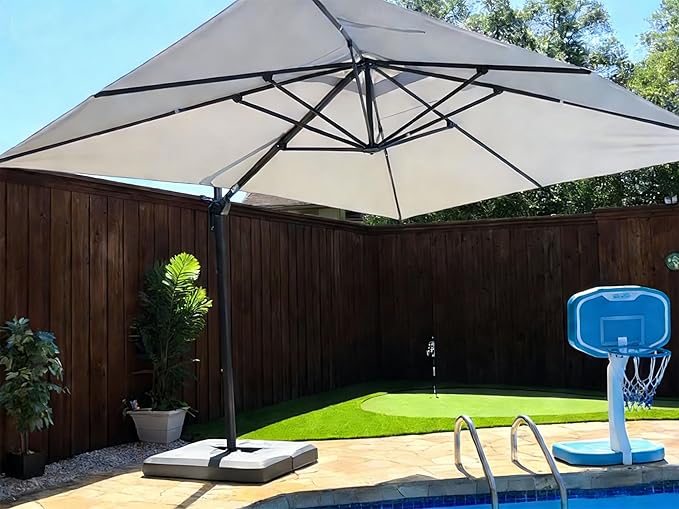PURPLE LEAF 10' X 13' Rectangle Cantilever Umbrella by Unknown