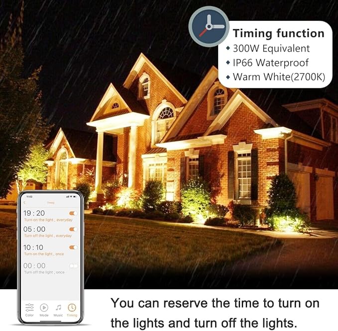Led Flood Light 30W, 300W Equivalent 3000 LM Outdoor Color Changing Led Stage - Image 3