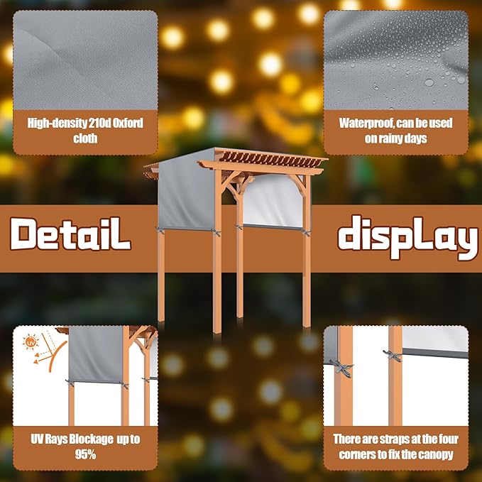 Universal Pergola Replacement Canopy Outdoor Canopy Shade Cover Waterproof - Image 3