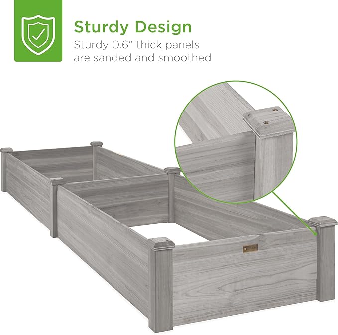 Best Choice Products 8x2ft Outdoor Wooden Raised Garden Bed Planter - Image 5