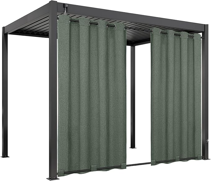 Easy-Going Linen Look Outdoor Curtains Waterproof Windproof Porch Curtains by Easy-Going