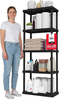 IRIS USA 5-Shelf Light Duty Plastic Storage Shelves, 250lb Capacity, Medium by IRISUSA