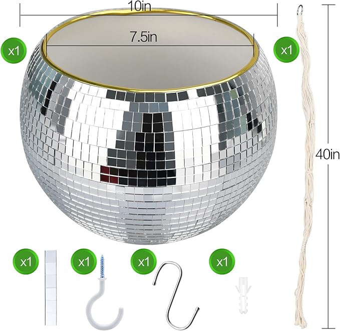 Disco Ball Planter, Disco Ball Plant Hanger - Image 5
