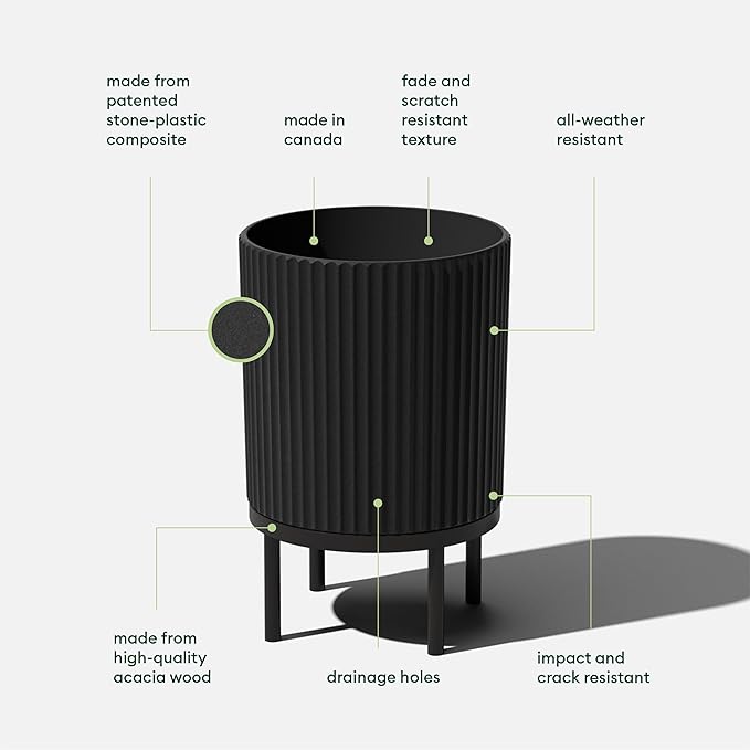 Veradek Demi Series Round Planter w/Stand - Image 2