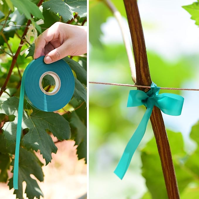 10 Pcs 150 Feet x 1/2" Wide Stretch Tie Tape Green Plant Garden Tie, Garden - Image 6