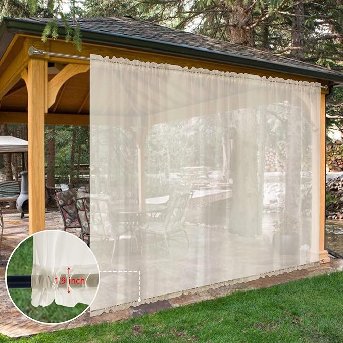 SpaceDresser Waterproof Outdoor Sheer Curtains - Image 8