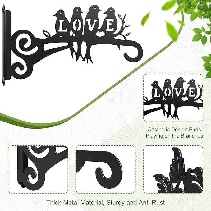 2-Pack Aesthetic Plant Hangers Outdoor and Indoor – 10 Inch Metal Hanging Plant - Image 5