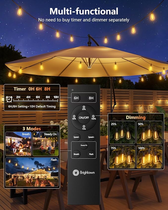 Brightown 151FT Solar String Lights Outdoor Waterproof - Image 5
