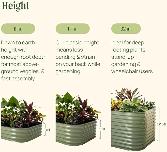 Vego garden 17" Tall 42" Round Raised Garden Bed Metal Raised Bed Planter Box - Image 9