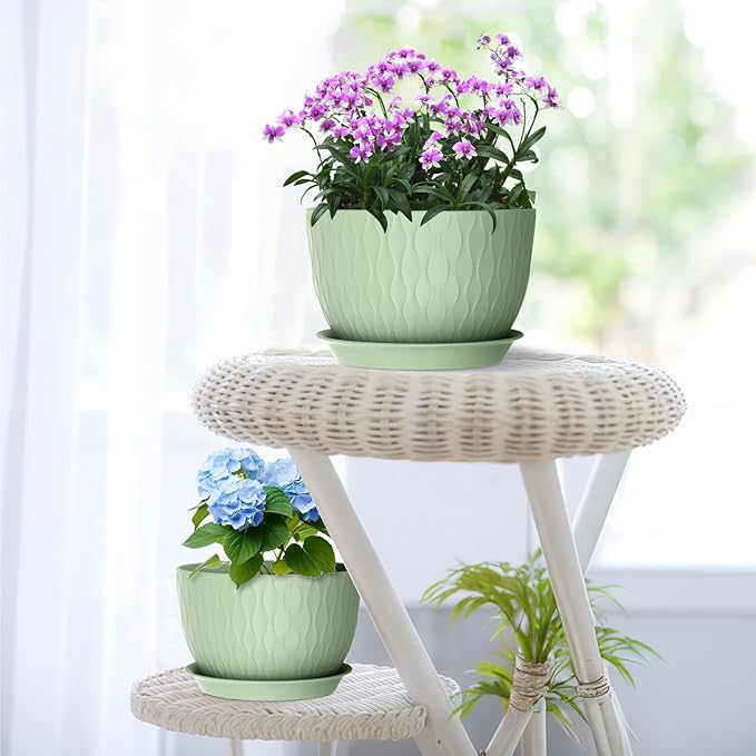 Large Flower Pots 12/10/9 inch, 3 Set Wide Plant Pots - Image 7