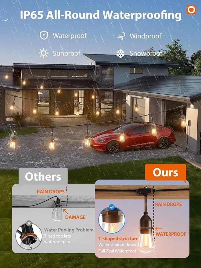 addlon 72FT LED Outdoor String Lights - Image 3