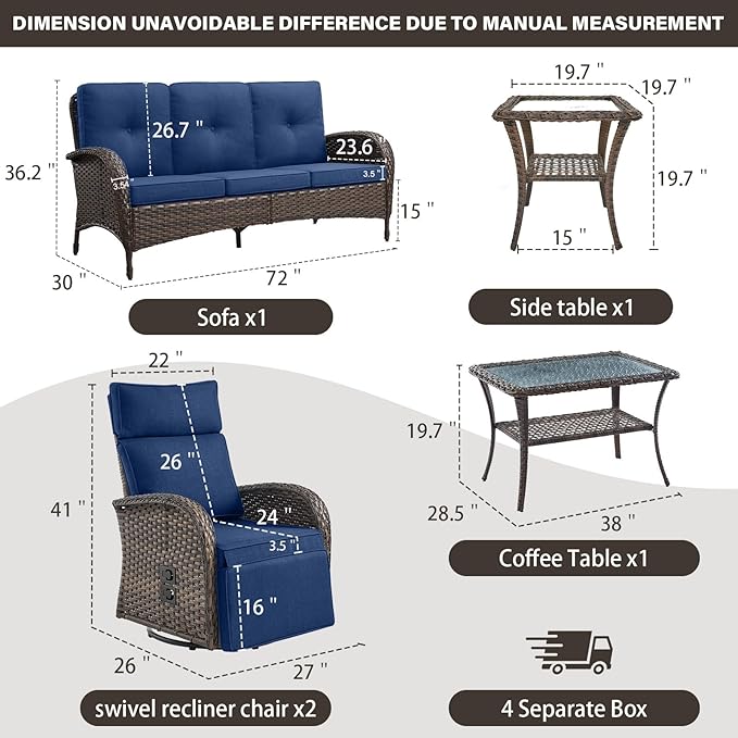 Belord 5 Piece Patio Furniture Set - Image 3
