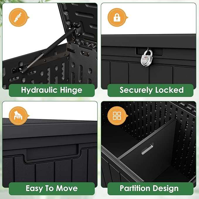 Devoko 160 Gallon Double-Wall Deck Box - Image 2