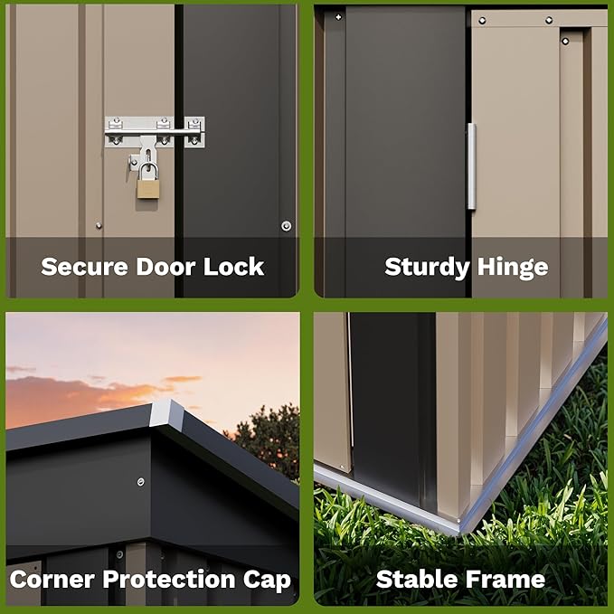 Patiowell 5x3 FT Outdoor Storage Shed, Tool Shed - Image 5