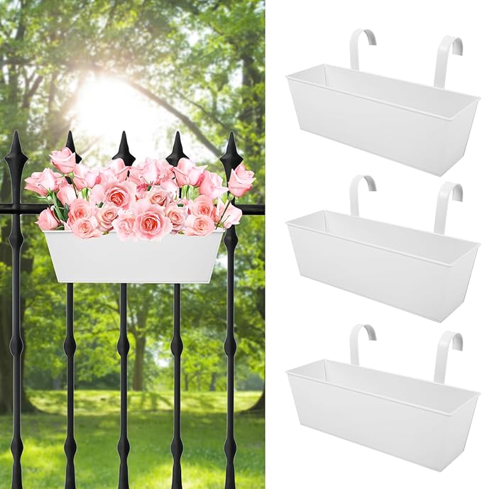 Railing Planters Outdoor Balcony 16 Inch Deck Over The Railing Planter Boxes by Holensun