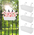 Railing Planters Outdoor Balcony 16 Inch Deck Over The Railing Planter Boxes by Holensun