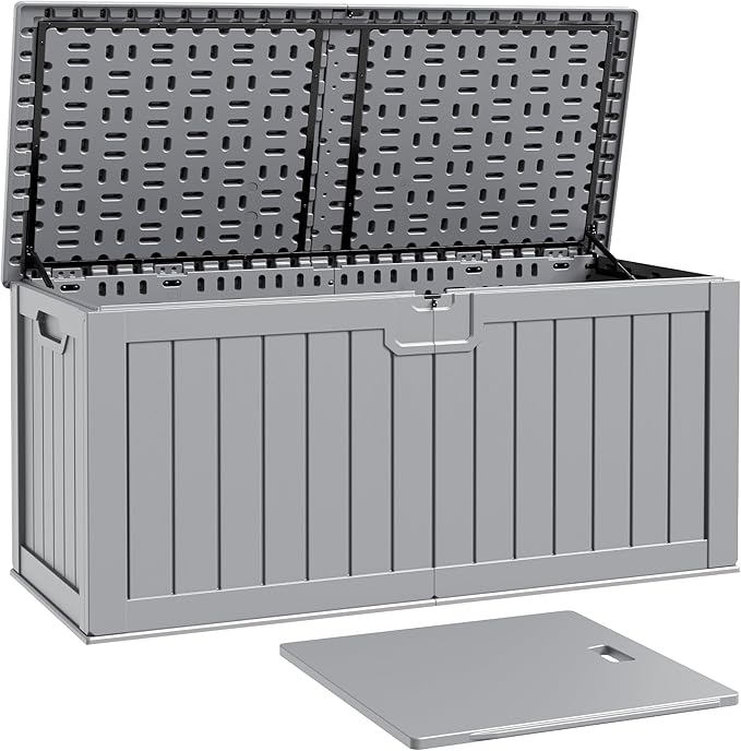 Patiowell 240 Gallon Large Outdoor Storage Box, Waterproof Deck Box by Patiowell