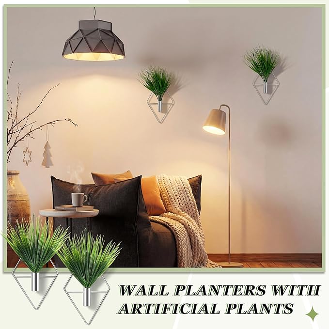 8 Pieces Silver Wall Decor Hanging Planters - Image 5
