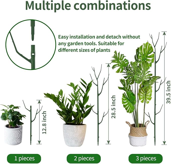 9 Pack Green Plant Support Stakes Plant Stakes - Image 3