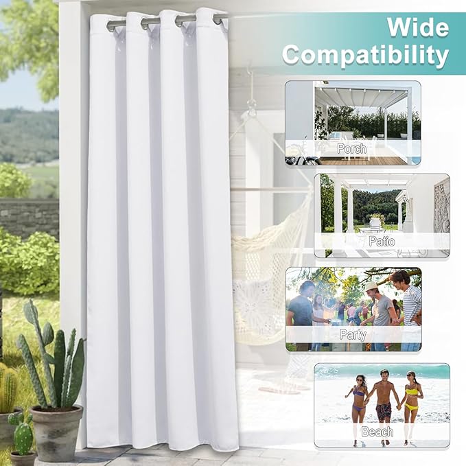 NICETOWN White Outdoor Curtains - Image 5