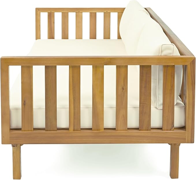Christopher Knight Home Claremont Outdoor 3 Seater Acacia Wood Daybed - Image 9