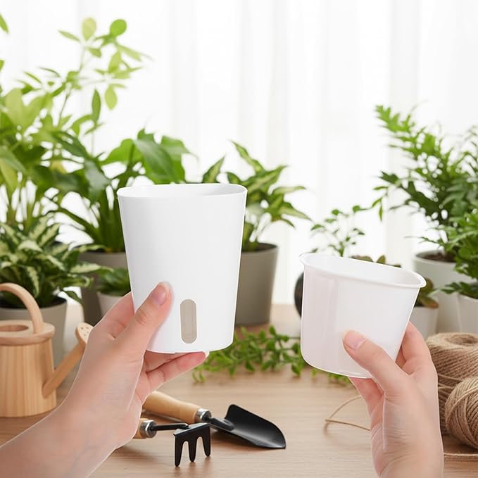 10 Sets 4" Self Watering Pots for Indoor Plants, Plastic Self Watering Planter - Image 6