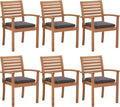 OC Orange-Casual Stackable Patio Dining Chairs Set of 6, Outdoor Acacia Wooden by OCOrange-Casual