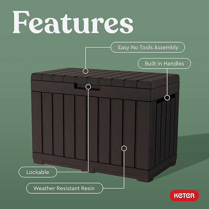 Keter Kentwood 50 Gallon Resin Deck Box - Image 3