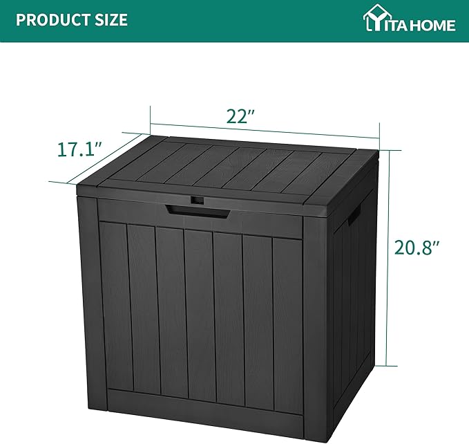 YITAHOME 30 Gallon Deck Box Outdoor Storage Box, Waterproof Resin Package - Image 8