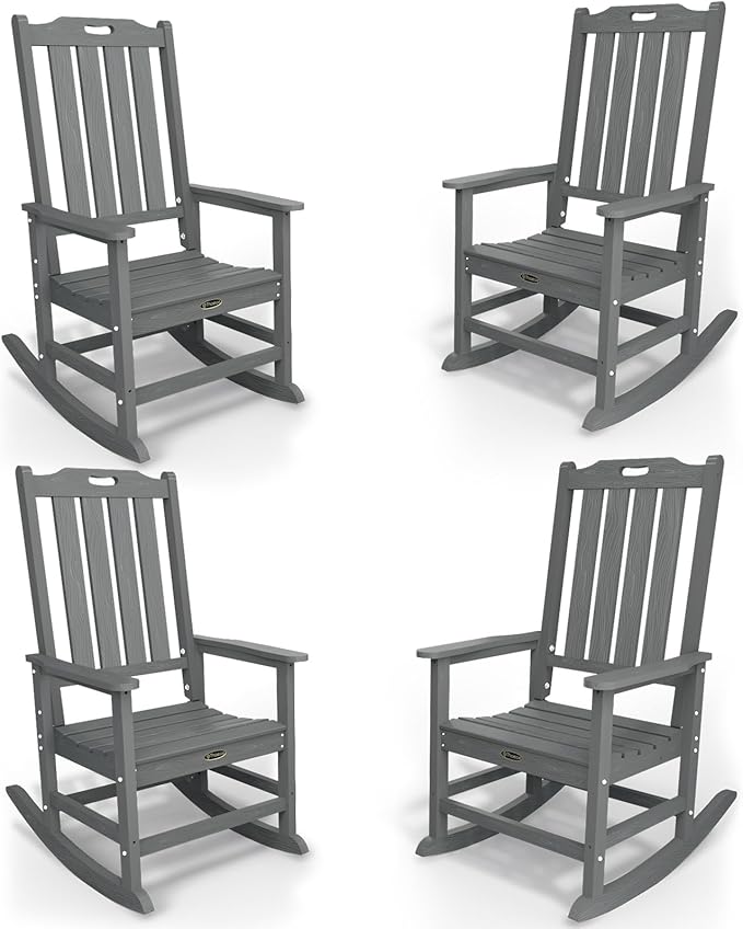 Oversized Rocking Chair Set of 4, Outdoor Rocking Chair by THOEOE