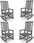Oversized Rocking Chair Set of 4, Outdoor Rocking Chair by THOEOE
