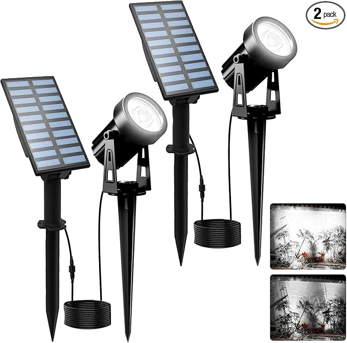 T-SUNUS Solar Garden Spot Lights, LED Solar Landscape Light Outdoor IP65 by T-SUNUSLighting