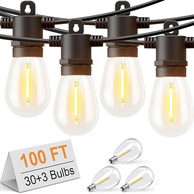Svater LED Outdoor String Lights 100 FT, Patio Lights by Svater