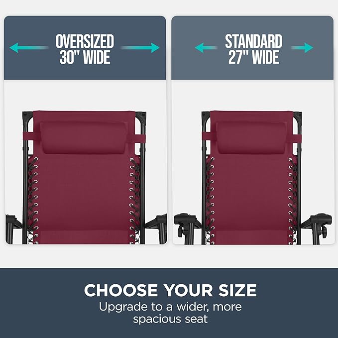Best Choice Products 30” Wide Folding Zero Gravity Outdoor Recliner Patio - Image 4