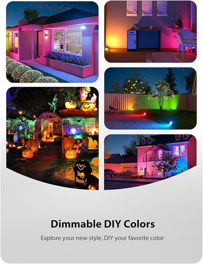 Onforu LED Flood Light Outdoor 35W Color Changing RGBW Floodlight - Image 3
