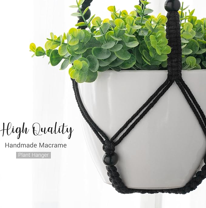 Mkono 3 Pack Macrame Plant Hangers Indoor Different Size Hanging Planter Basket - Image 6