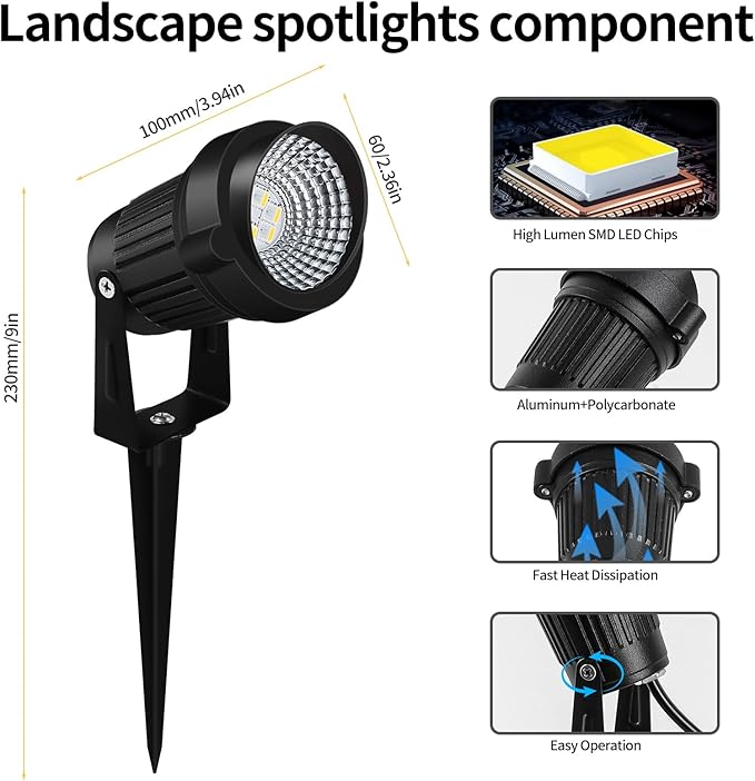 12W LED Landscape Lights Low Voltage, RGBW Color Changing 12V AC/DC Waterproof - Image 5