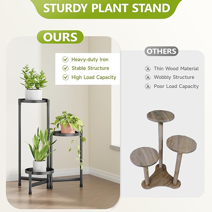 3 Tier Plant Stand Indoor, Tiered Plant Stand Outdoor - Image 6
