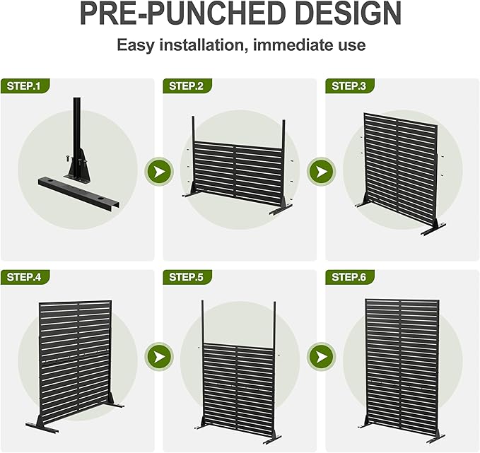 Casaphoria Metal Privacy Screen Outdoor, Harold Black - Image 9