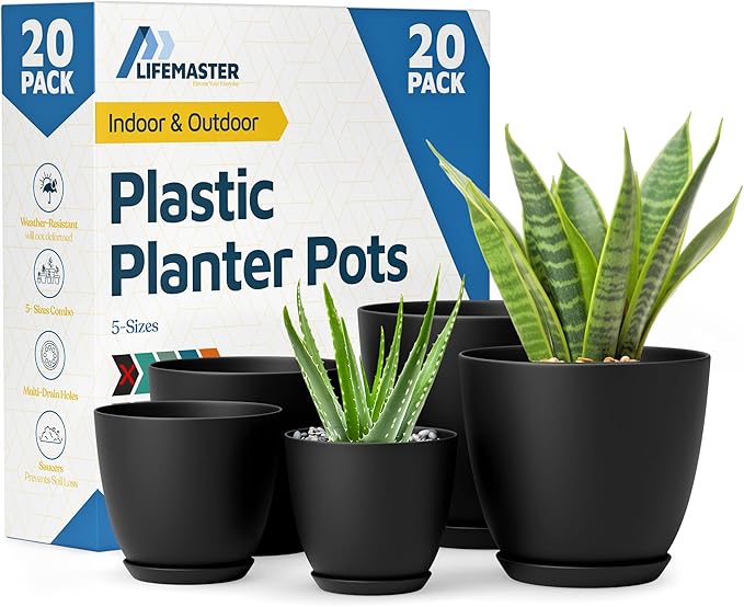 Lifemaster Plant Pots with Multi Drainage Holes by LIFEMASTER