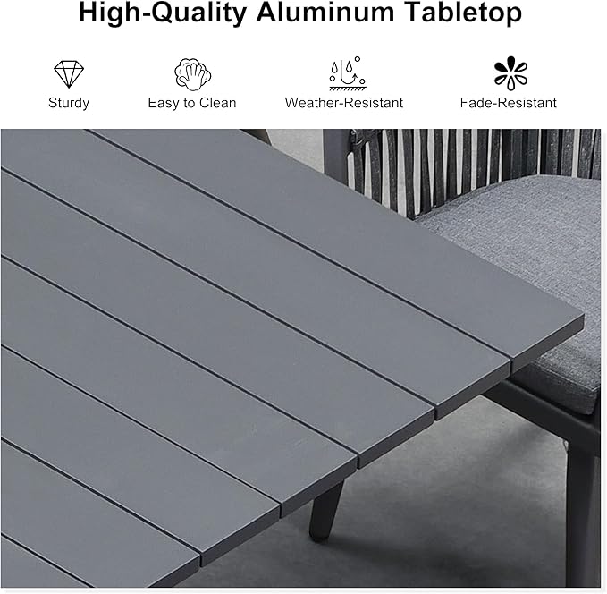 PURPLE LEAF 13 Pieces Oversized Outdoor Dining Set - Image 5