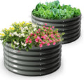 A ANLEOLIFE 2-Pack 4ft x 18” Tall Galvanized Raised Garden Beds Outdoor by AAnleolife