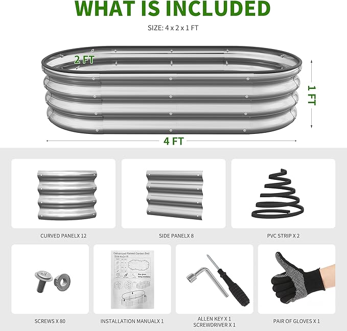 Galvanized Metal Raised Garden Bed Kit - Image 4