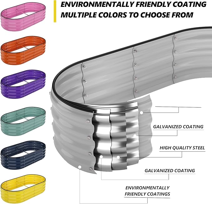 Galvanized Metal Planter Raised Garden Bed Kit - Image 2