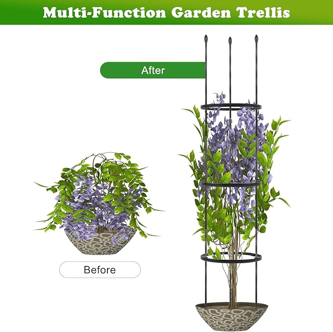 2 Pack Garden Trellis, 2 in 1 Plant Cages & Supports - Image 5