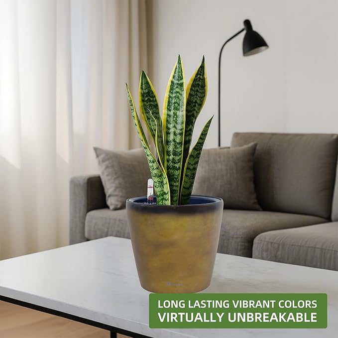 Dexceder 9x8 Inches Self Watering Planter Indoor Outdoor, Inner Pot Design - Image 6